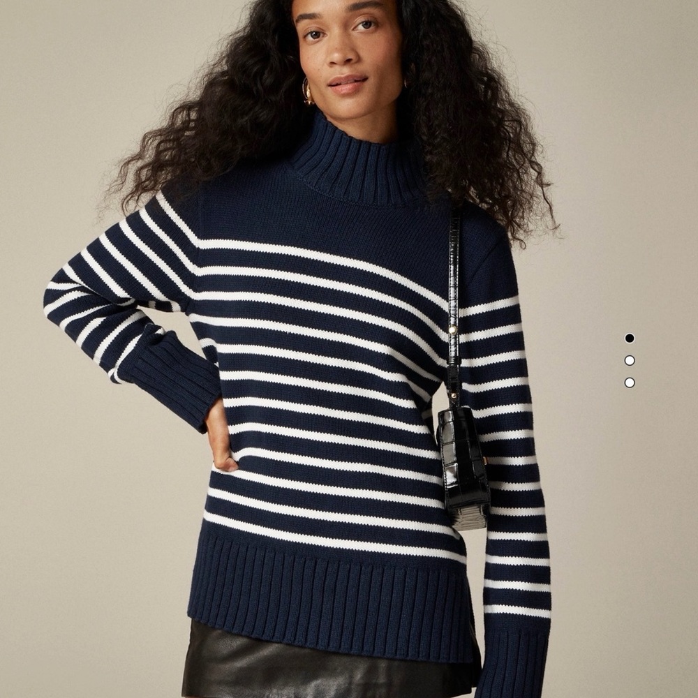 BRAND NEW ❤️ J.Crew Cotton Turtleneck Sweater in Stripe